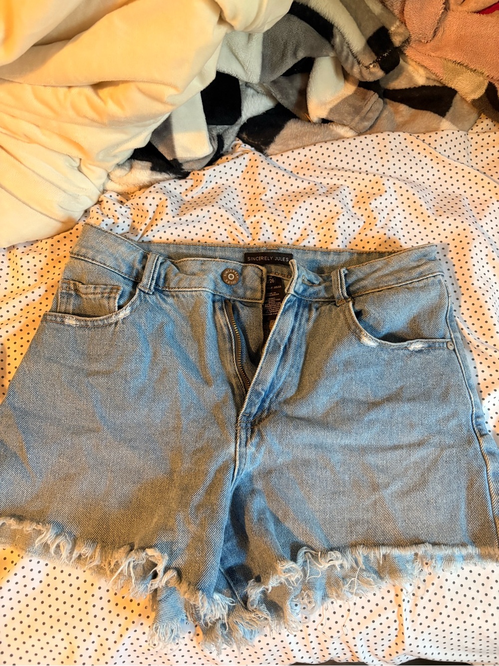 Sincerely Jules Light Blue Denim High-Rise Shorts